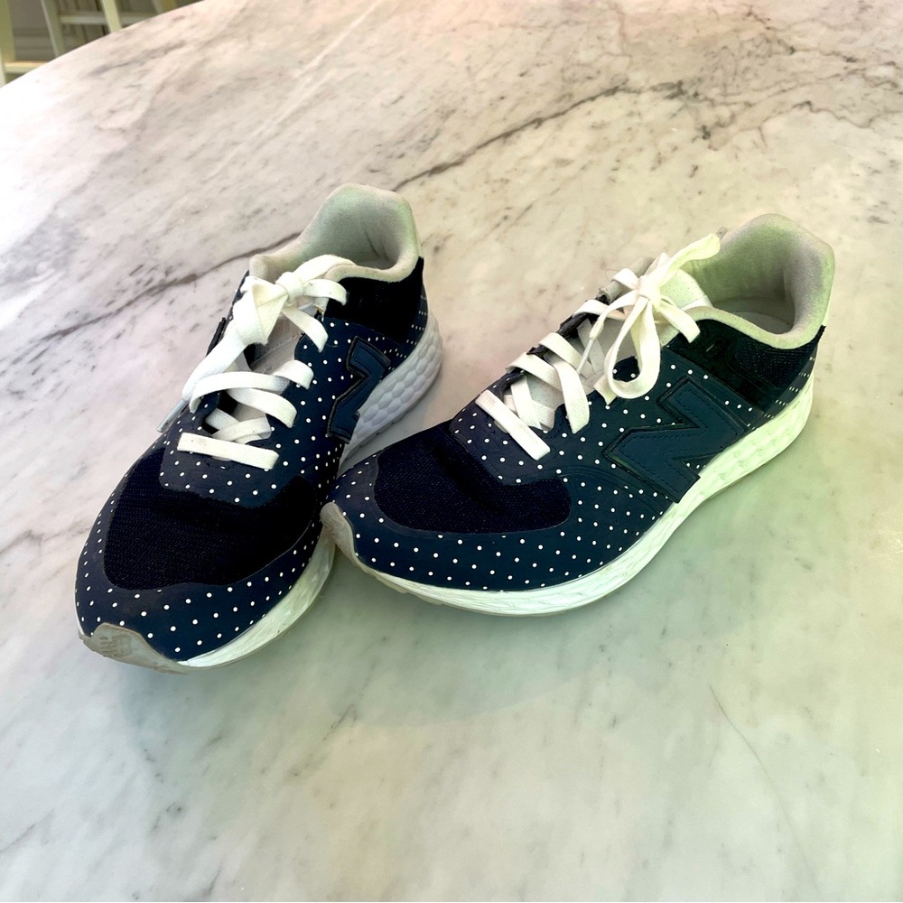 New Balance 574 limited edition Navy Sneakers with White Dots.  Like new